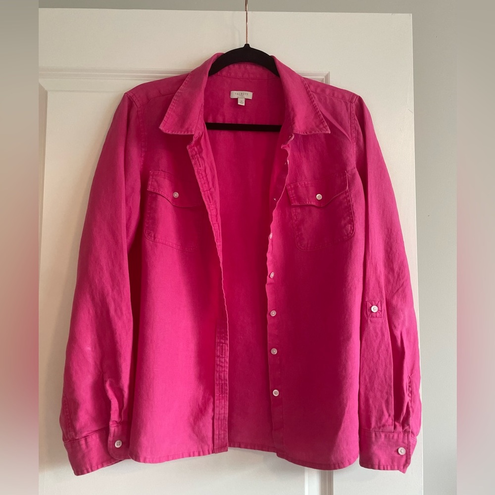 Talbots linen button down shirt — size M